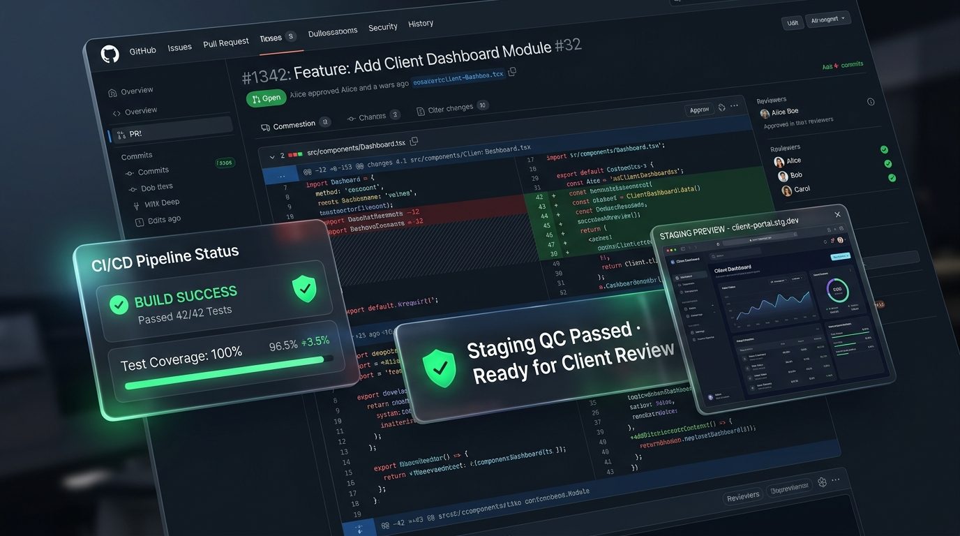 Wordpress vs custom website Quality Control and Staging Verification Pipeline